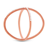 0.21ct 14k Rose Gold Diamond Lady's "X" Ring Size 9